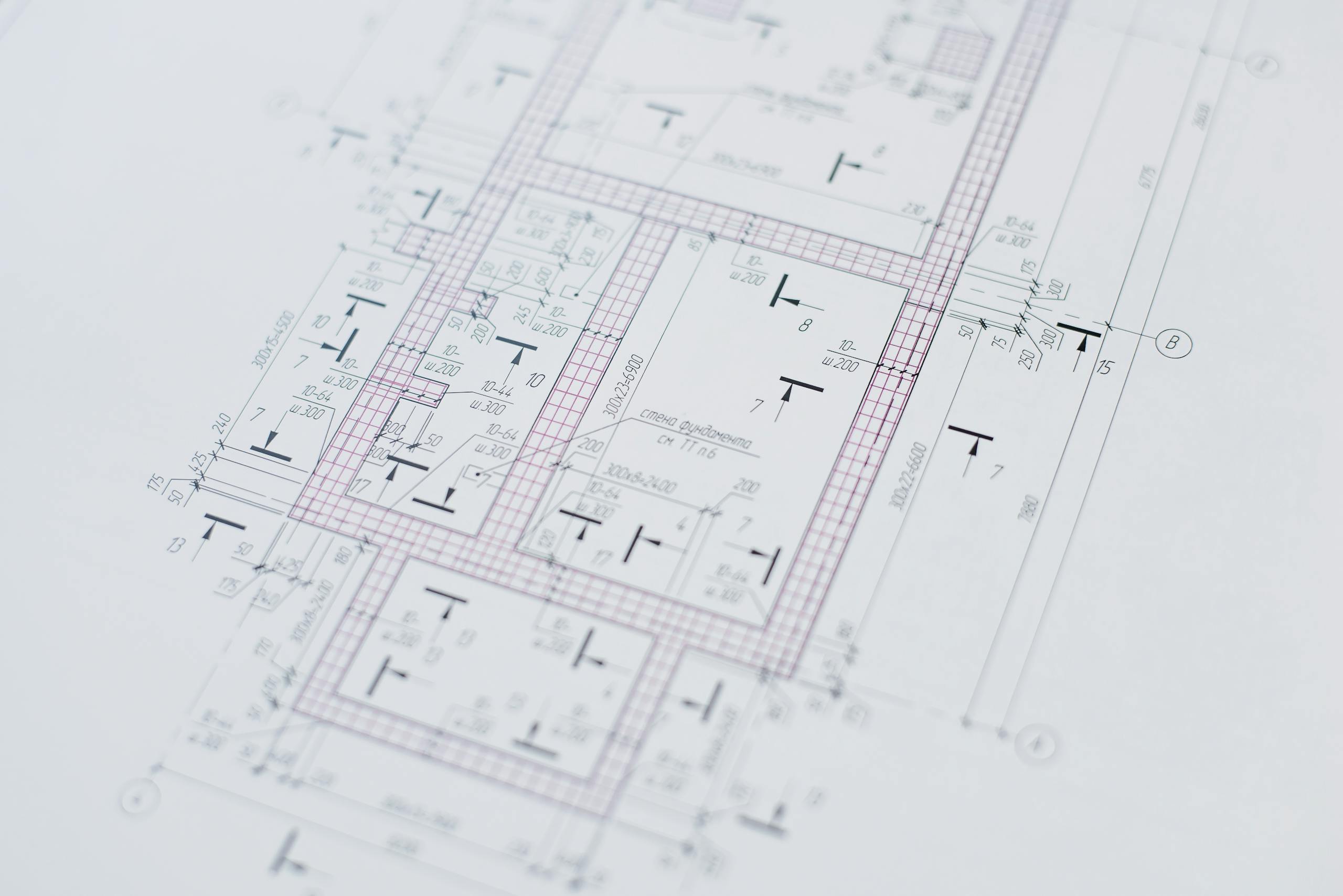 Close-up view of an architectural floor plan showcasing design creativity and layout precision.